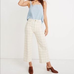 Madewell TALL Emmett Wide-Leg Crop Pants in Windowpane